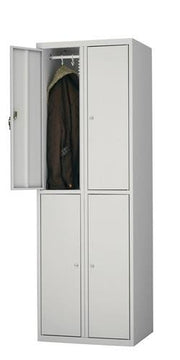 Fächerschrank H1800xB600xT500mm m.Sockel Anz.Fächer 4 lichtgrau/lichtgrau