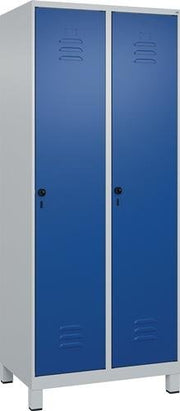 Garderobenschrank Classic PLUS H1950xB800xT500mm lichtgrau/enzianblau 2 Abt.C+P