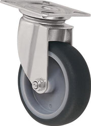 Lenkrolle D.50mm grau Trgf.50kg mit Platte TECWERK
