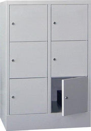Locker cabinet H1187xW800xD500mm Number of compartments 6 RAL 7035 RAL 7035 PAVOY