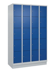Fächerschrank Evolo PLUS 1200mm Sockel lichtgrau/enzianblau Fächer 4 x 5 C+P