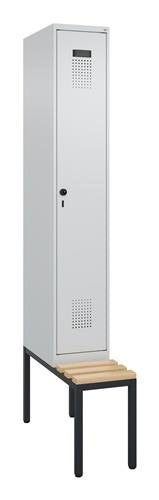Garderobenschrank Evolo PLUS Gestell 300mm lichtgrau/lichtgrau 1 Abt.C+P