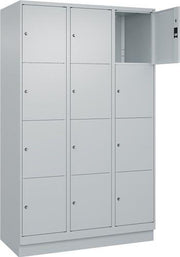 Fächerschrank Classic PLUS H1950xB1200xT500mm m.Sockel Anz.Fächer 3x4 lichtgrau