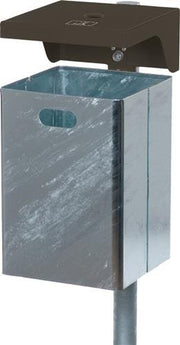 Abfallbehälter H600xB310xT360mm 40l verzinkt/anthrazit-eisenglimmer m.Ascher