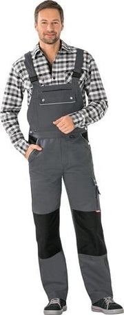 Latzhose Canvas 320 Gr.58 grau/schwarz PLANAM