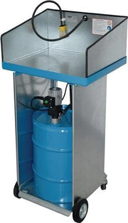 Parts cleaner for 50-60 liter barrel, galvanized steel, mobile