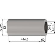 POLL Übergangsstück f. F-Anschluss flach Di:150mm, m. Wandfutter, kürzbar III FU