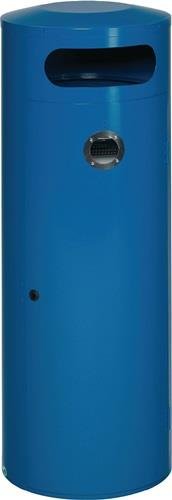 Abfallbehälter H1245xØ420mm 90l enzianblau m.integriertem Ascher