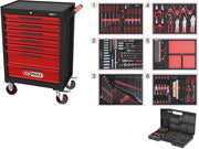 Werkstattwagen mit 7 Schubladen ECOline SCHWARZ/ROT 598 tlg. KS TOOLS