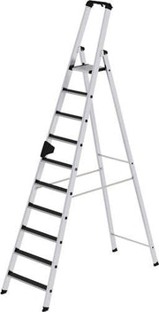 Stufenstehleiter 10 Stufen Alu.Gesamt-H.2980mm m.clip-step R13 Auflage MUNK