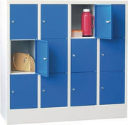 Locker cabinet H1187xW1200xD500mm No. of compartments 12 RAL 7035 RAL 5010 PAVOY