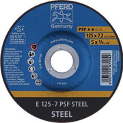 Schruppscheibe PSF STEEL D180xS7,2mm gekr.STA Bohr.22,23mm PFERD