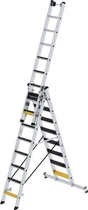 Stufen-Mehrzweckleiter Alu.Stufen 3x8 Arbeits-H.b.ca.6900mm Traversenbr.1200mm