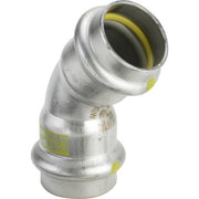 VI SANPRESS INOX G Bogen 45 Grad, 0226 22mm, 2 Muffen, Edelstahl, für Gas