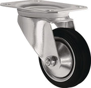 Lenkrolle D.200mm Trgf.205kg Vollgummi Platte L135xB110mm TECWERK
