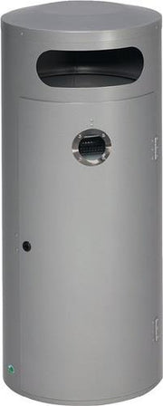 Abfallbehälter H1045xØ420mm 70l silber m.integriertem Ascher VAR