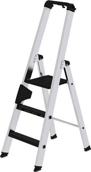 Stufenstehleiter 3 Stufen Alu.Gesamt-H.1340mm m.clip-step R13-Auflage MUNK