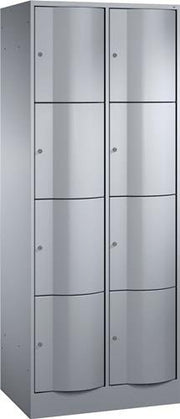 Fächerschrank Stahlbl.lichtgrau/lichtgrau H1950xB770xT540mm 2x4 Abt.