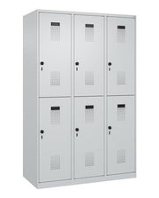 Garderobenschrank Evolo PLUS Bodengleiter 1200mm lichtgrau/lichtgrau 6 Abt.C+P