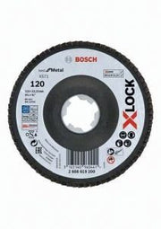 Fächerschleifscheibe X-LOCK BfM X571 D.115mm Körnung 120 abgew. m.Fibertragpl.