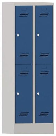 Wardrobe H1850xW600xD500mm light grey/gentian blue 4 comp. PAVOY