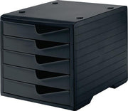 Ablagebox 5 Schubladen schwarz/schwarz Polystyrol H255xB270xT340mm STYRO