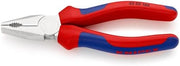 Combination pliers, 160 mm long, chrome-plated, multi-component grips, KNIPEX
