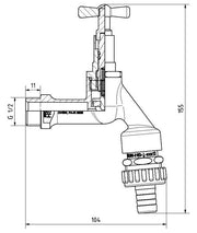 COMFORT Auslaufventil  HD Steck- schl RB und SA,RV DN 15 (1/2) verchr