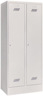 Garderobenschrank m.Zylinder H1850xB800xT500mm lichtgrau/lichtgrau 2 Abt. PAVOY
