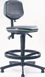 Arbeitsdrehstuhl Workster Gleiter Fußring PU-Schaum schwarz grün 620-875mm MEY