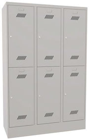 Garderobenschrank H1850xB1200xT500 lichtgrau/lichtgrau 6 Abt. PAVOY