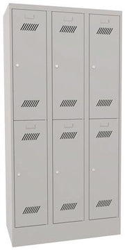 Garderobenschrank H1850xB900xT500 lichtgrau/lichtgrau 6 Abt. PAVOY