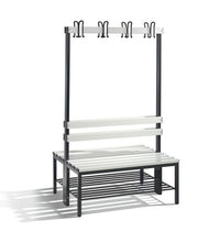 C+P Garderobenbank 2-seitig H1650B1000T750mm Schwarzgr lichtgr Rost
