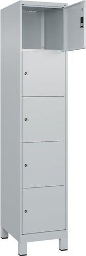 Fächerschrank Classic PLUS H1950xB400xT500mm m.Füßen Anz.Fächer 1x5 lichtgrau