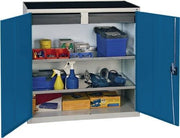 Werkzeug-/Beistellschrank H1000xB1000xT500mm 2Schubl.,2BD grau/blau STUMPF
