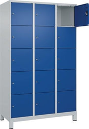Fächerschrank Evolo PLUS 1200mm Füße Anzahl Fächer3 x 5 lichtgrau/enzianblau C+P