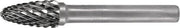 Frässtift RBF D.8mm Kopf-L.18mm Schaft-D.6mm HM Verzahnung Kreuz TECWERK