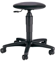Swivel stool with castors, artificial leather upholstery, black, seat height 420-550mm, TOPSTAR