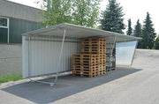 Überdachung Grund-EH,eins.B4300xH2250xT2330mm Pultdach Profilbl.grauweiß WSM