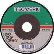 Trennscheibe STE D125x2,5mm gekröpft STE Bohr.22,23mm TECWERK