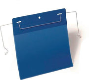Dokumententasche B210xH148mm DINA5 quer m.flex.Drahtbügel blau Pak.a50St.DURABLE