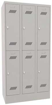 Garderobenschrank H1850xB900xT500mm lichtgrau/lichtgrau 6 Abt. PAVOY