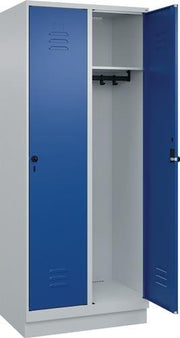 Wardrobe with plinth H1950xW800xD500mm light grey/gentian blue 2 comp.C+P