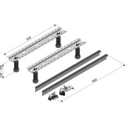 Bathtub foot WF 2000 A15 for acrylic tubs up to 2000x1000mm H: 120-195mm