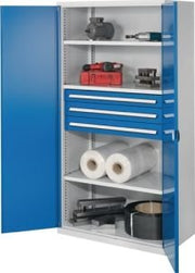Schwerlastschrank H1950xB1000xT600mm grau/blau 3Fbd.1x100,2x125mm Trgf.160kg