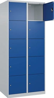 Fächerschrank H1850xB800xT500mm Bodengleiter Fächer2 x 5 lichtgrau/enzianblauC+P
