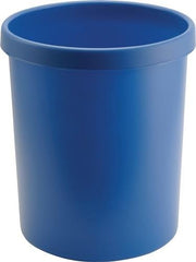Papierkorb 30 l H405xØ350 mm mit Griffrand Kunststoff blau HELIT