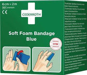 Soft Foam Bandage selbsthaftend elastisch, blau Rolle 6 cm x 2 m CEDERROTH