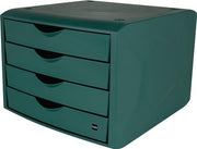 Schubladenbox mit Auszugssperre 4 Schubladen grün H215xB265xT332mm HELIT