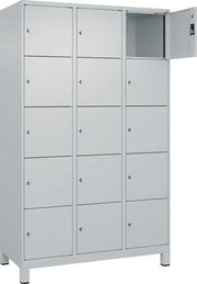 Fächerschrank Evolo PLUS 1200mm Füße Anzahl Fächer3 x 5 lichtgrau/lichtgrau C+P
